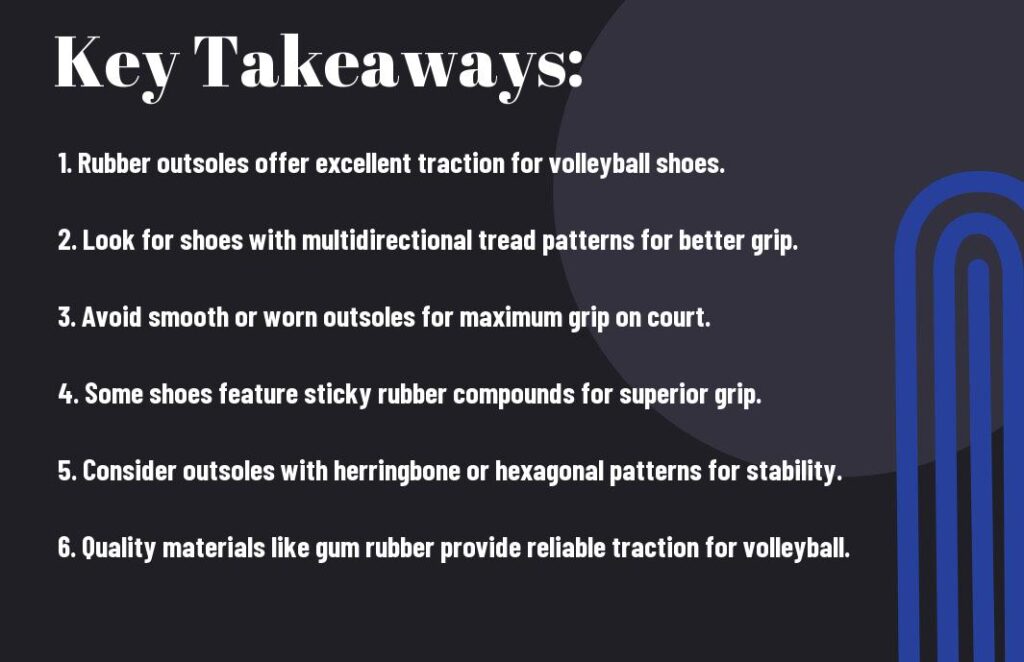 Which materials provide the best grip for volleyball shoes on court?
