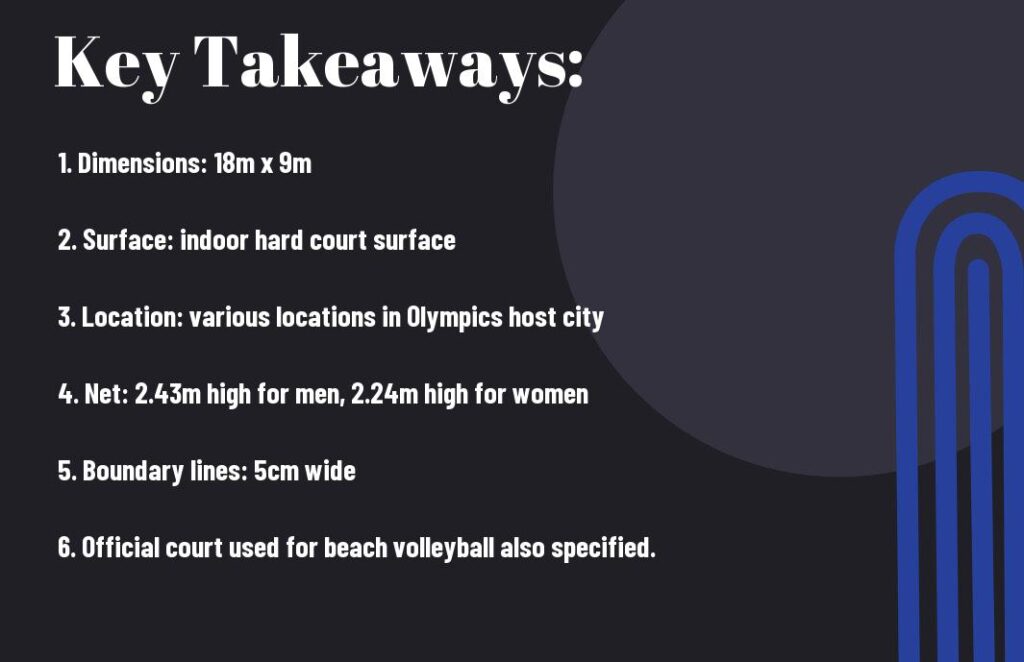 Which is the official volleyball court used in the Olympics?