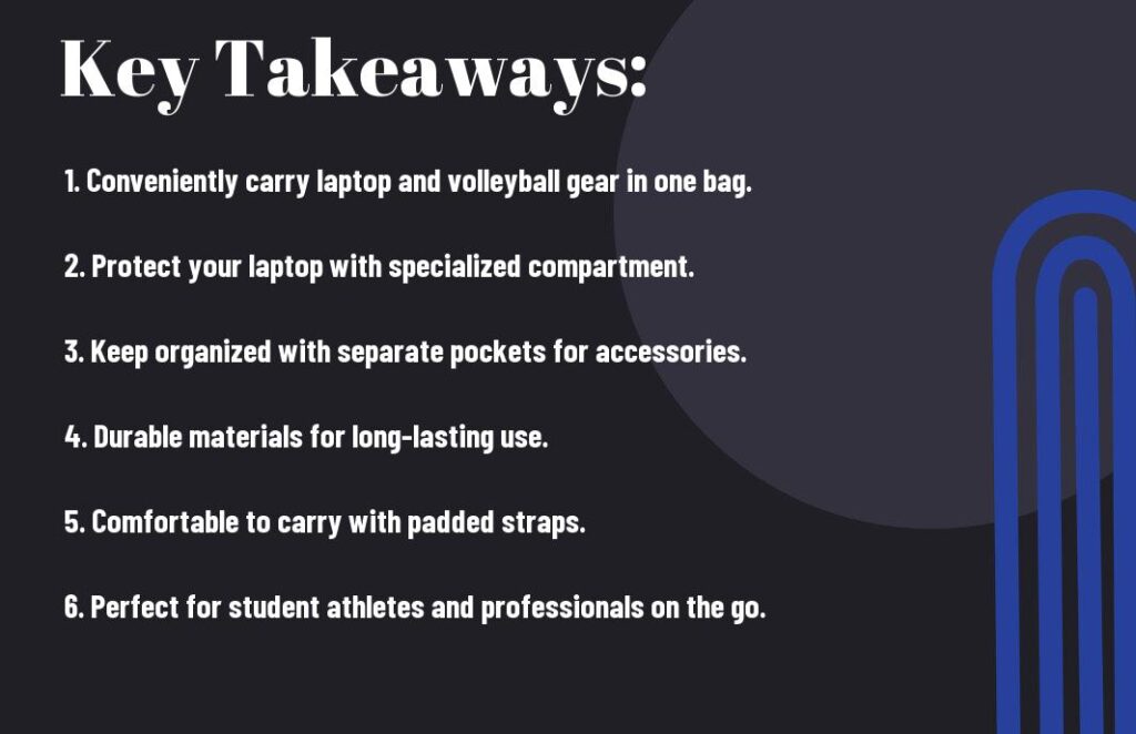 Volleyball bags with laptop compartments