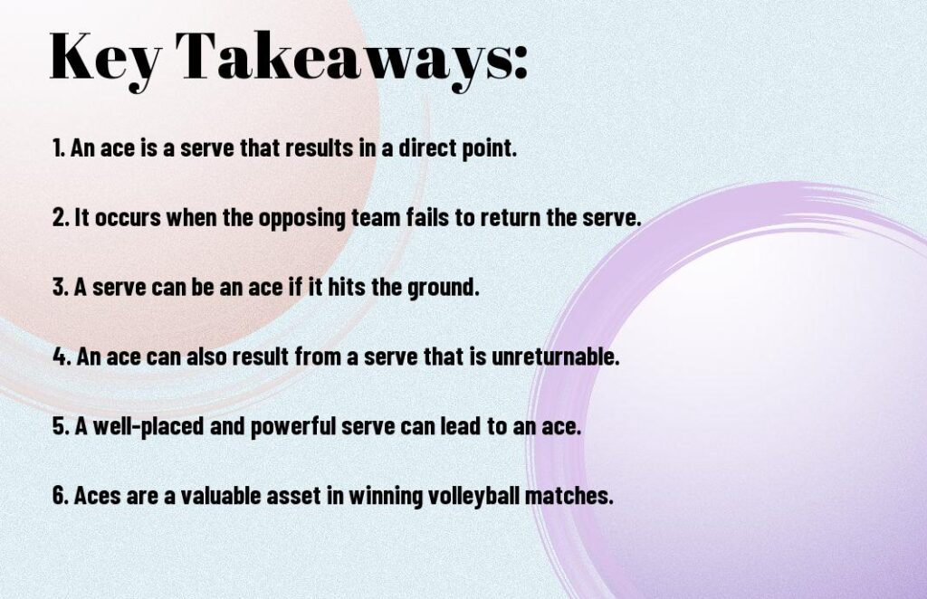 What is an ace in volleyball